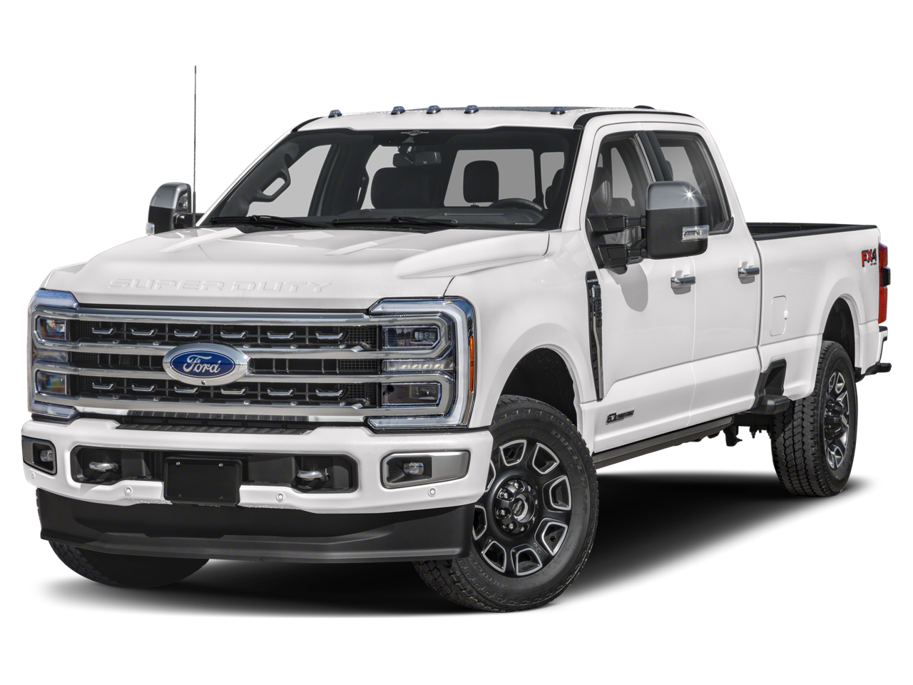 2024 Ford F-350SD Platinum in Black Metallic — front three-quarter view