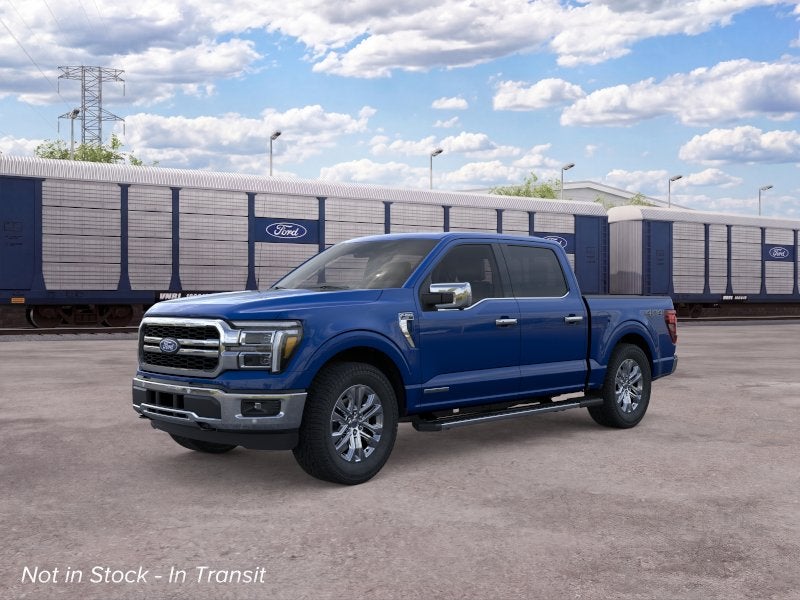2026 Ford F-150 Lariat in Argon Blue Metallic — front three-quarter view