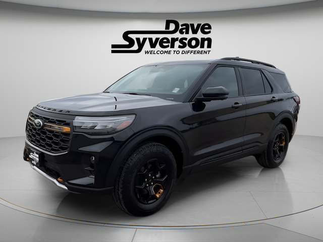 2026 Ford Explorer Tremor in Agate Black Metallic — front three-quarter view