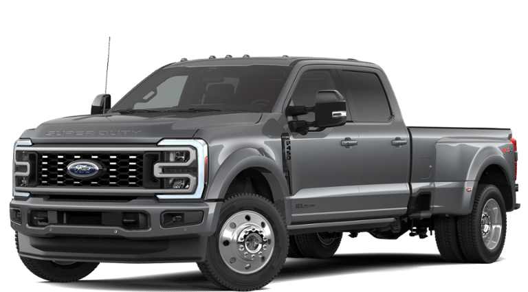 2026 Ford F-450SD Platinum DRW in Gray Metallic — front three-quarter view