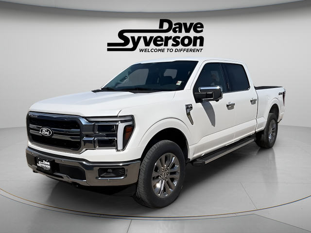 2026 Ford F-150 Lariat in White Metallic — front three-quarter view