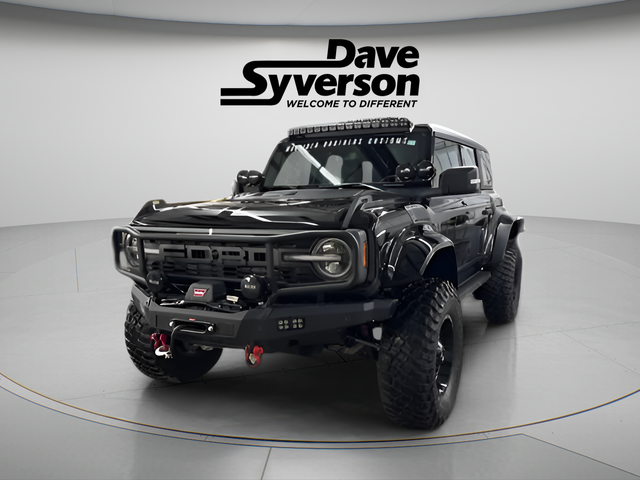 2022 Ford Bronco Raptor Maxlider #002 in Shadow Black — front three-quarter view