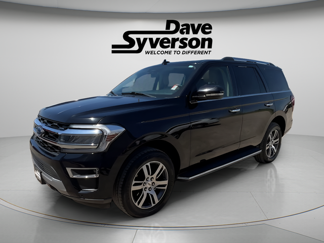 2022 Ford Expedition Limited in Black Metallic — front three-quarter view