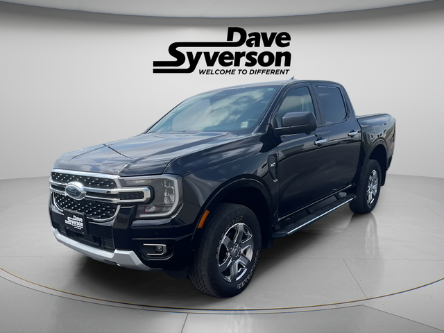 2024 Ford Ranger XLT in Shadow Black — front three-quarter view