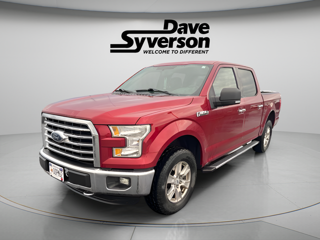 2015 Ford F-150 XLT in Ruby Red Metallic — front three-quarter view