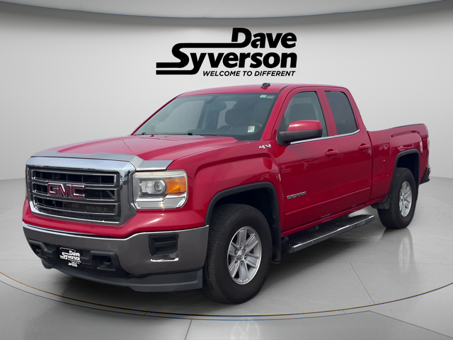 2014 GMC Sierra 1500 SLE in Fire Red — front three-quarter view